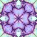 Purple-blue kaleidoscope background with gold geometric pattern on the inflatable surface. 3d rendering illustration Royalty Free Stock Photo
