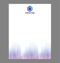 Purple Blue Letterhead Template for Print with Square Logo