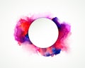 Purple, blue, lilac, orange and pink watercolor stains. Bright color element for abstract artistic background.
