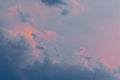 Purple blue and pink sky color nature clouds weather after rain natural background Royalty Free Stock Photo