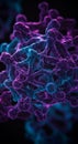 Purple and Blue Protein Molecular Structure Render Royalty Free Stock Photo