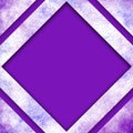 Purple and blue splattered watercolor frame. Modern accented diamond design. Purple background.