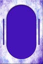 Purple and blue splattered watercolor frame. Purple oval design background. Portrait orientation.