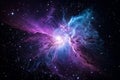 Purple and blue star explosion in space on black background Royalty Free Stock Photo