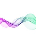 purple and blue transparent wave line curve on white background. Element for theme technology futuristic vector Royalty Free Stock Photo