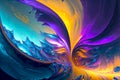 Purple, blue, and yellow abstract colored background, shining and bright wallpaper