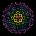 Mandala pattern over black background