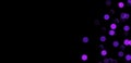 Purple bokeh, blurred background with sparkling lights, blurry glitter effect.