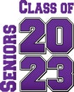 Purple Bold Class of 2023 Stacked Logo Royalty Free Stock Photo