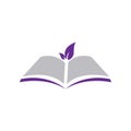 Purple Book Logo Logo Education