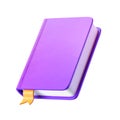 Purple book with yellow bookmark icon Royalty Free Stock Photo