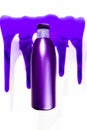Purple bottle of anti-yellow shampoo for blond hair Royalty Free Stock Photo