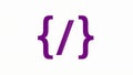 Purple Braces and Slash Symbol - Coding and Programming Concept Royalty Free Stock Photo