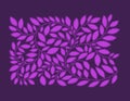 Bright purple branch with leaves on a dark purple background.