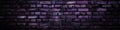 Purple Brick Wall Background Panoramic Banner. Generative AI