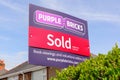 Purple Bricks Sign Royalty Free Stock Photo