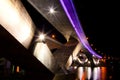 Purple bridge at night Royalty Free Stock Photo