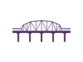 Purple bridge on white background. Vector illustration. Royalty Free Stock Photo