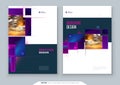 Purple Brochure Cover template layout design. Corporate business annual report, catalog, magazine, flyer mockup Royalty Free Stock Photo