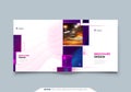 Purple Square Brochure Cover Template Layout Design. Corporate business annual report, catalog, magazine or flyer mockup Royalty Free Stock Photo