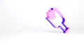 Purple Broken bottle as weapon icon isolated on white background. Minimalism concept. 3d illustration 3D render Royalty Free Stock Photo