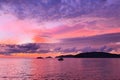 Purple Brush Strokes Across A Sunset Sky