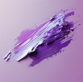 a purple brushstroke of lipstick on a lilac background, in the style of matte photo