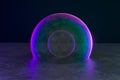 Purple bubble on the floor with dark background, 3d rendering