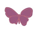 Purple Butterfly Minimalist Illustration Royalty Free Stock Photo