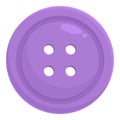 Purple button icon cartoon vector. Craft art tailor