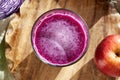Purple cabbage juice with fresh cabbage and apples Royalty Free Stock Photo