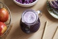 Purple cabbage juice in a jug Royalty Free Stock Photo