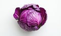 A purple cabbage is sitting on a white background Royalty Free Stock Photo