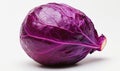 A purple cabbage is sitting on a white surface Royalty Free Stock Photo