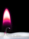 Purple candle flame