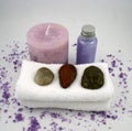 Purple Candle and Massage Oil Royalty Free Stock Photo