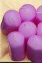 Purple candles group objects Royalty Free Stock Photo