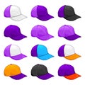 Purple cap, Vector Variety of color combinations cap template