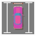 Purple car icon, isometric style