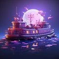 Purple Cartoon Ferry In Playerunknown\'s Battlegrounds Style