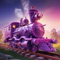 Purple Cartoon Train In Playerunknown\'s Battlegrounds Style