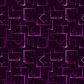 Purple carved squares and rhombuses for an abstract glowing background or pattern Royalty Free Stock Photo