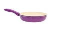Purple ceramic frying pan on white background Royalty Free Stock Photo