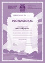 Purple certificate for education complex texture