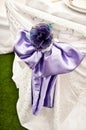 Purple Chair Wedding Bow Royalty Free Stock Photo