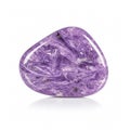 Purple charoite stone with a pattern isolated on a white Royalty Free Stock Photo