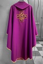 Purple chasuble of the catholic priest