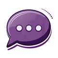 Purple Chat Bubble with Three Dots Signifying Typing Message Text Speech Idea Communication Royalty Free Stock Photo
