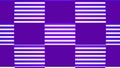The purple checkerboard pattern cyclically changes shape, fills the circular space, flips horizontally, narrows, expands