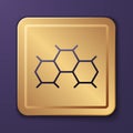 Purple Chemical formula icon isolated on purple background. Abstract hexagon for innovation medicine, health, research